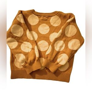 Gap - Soft Knit Sweater- Crew Neck - Brown with white lg polka dots; Toddler 3T